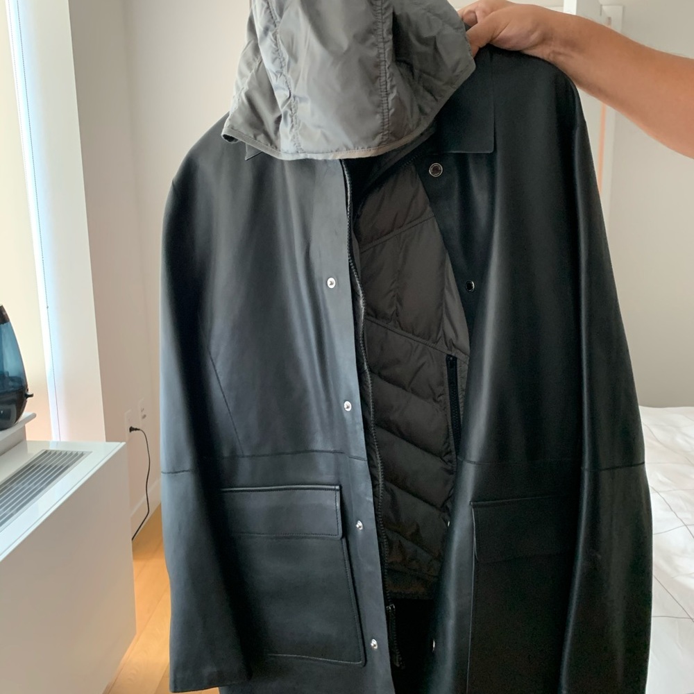 Men’s Large Karl Lagerfeld Leather Trench Coat